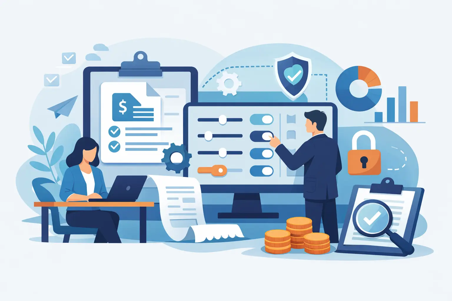 Staffing invoice automation workflow with human review, financial controls, and audit evidence.